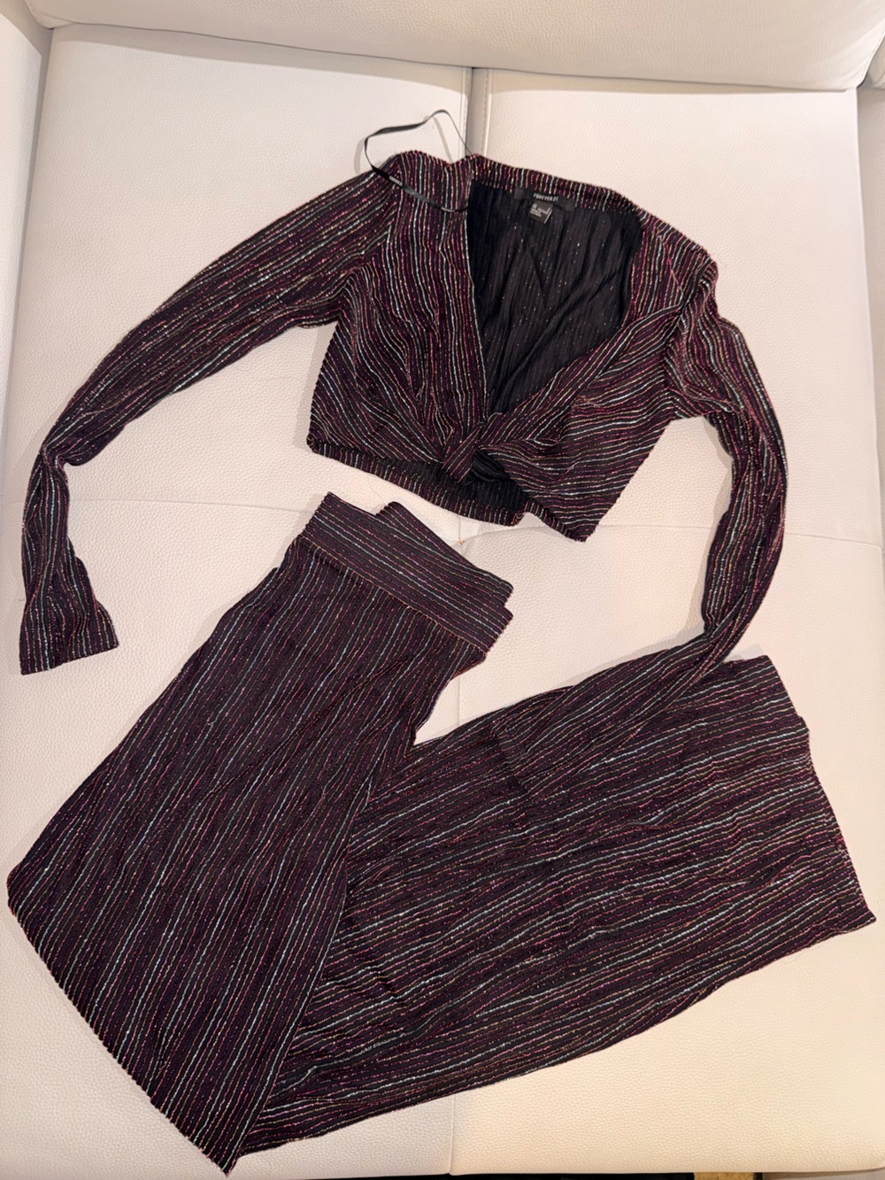 Forever 21 Black Long-Sleeve Two Piece Set - Holiday & Glitter